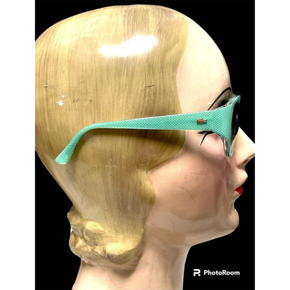 Lacoste Vintage Mint Green Gold Sunglasses 1990’s Green Pattern - Picture 3 of 16